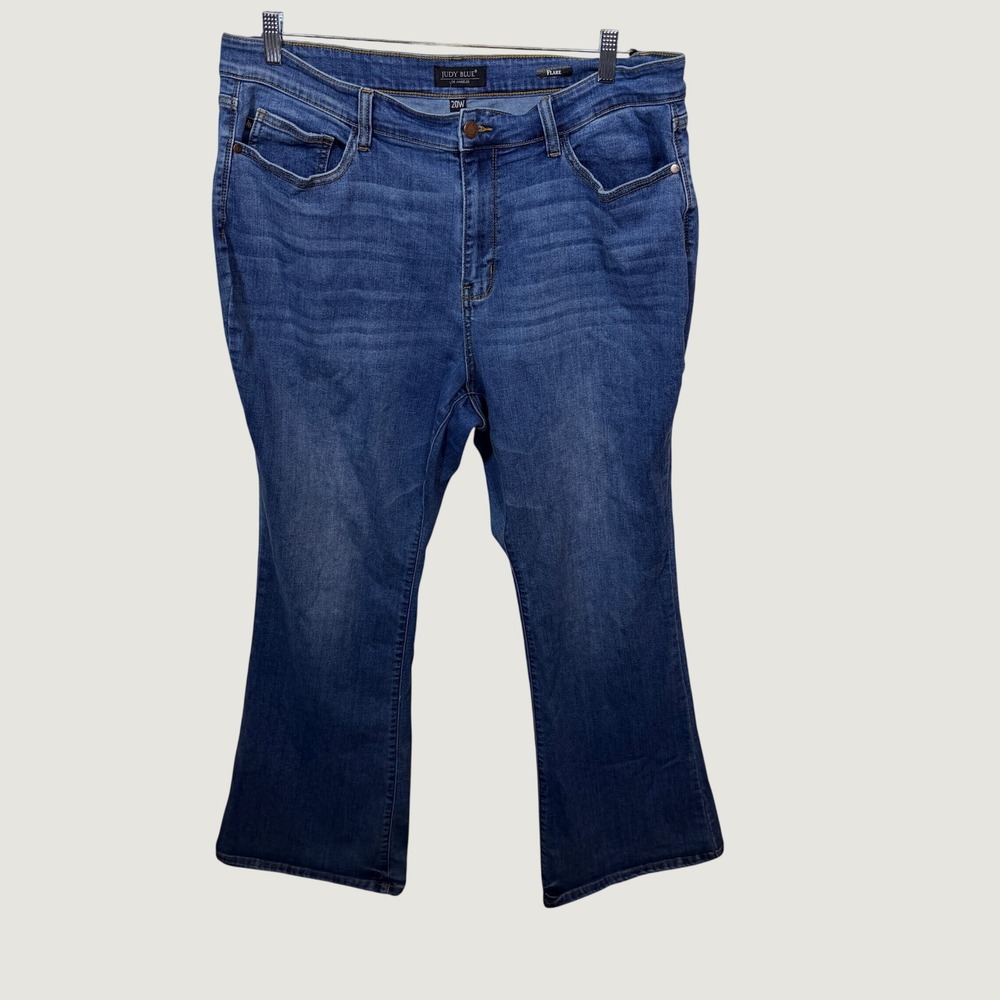 Judy Blue Flare Jeans Womens 20W Blue JB82588MD-CO-PL High Rise Denim
